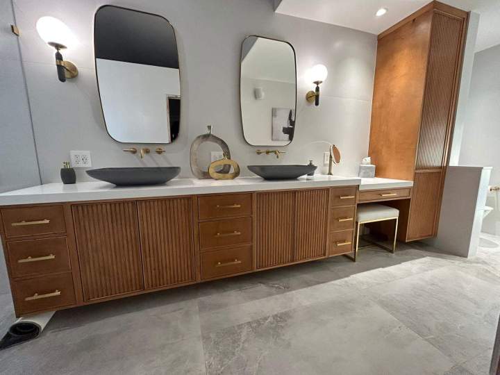 Create a Luxurious, Functional Bathroom with Custom Vanities.